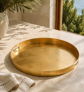 Home Deco and More Metallic Round-shape Tray, Packshot View