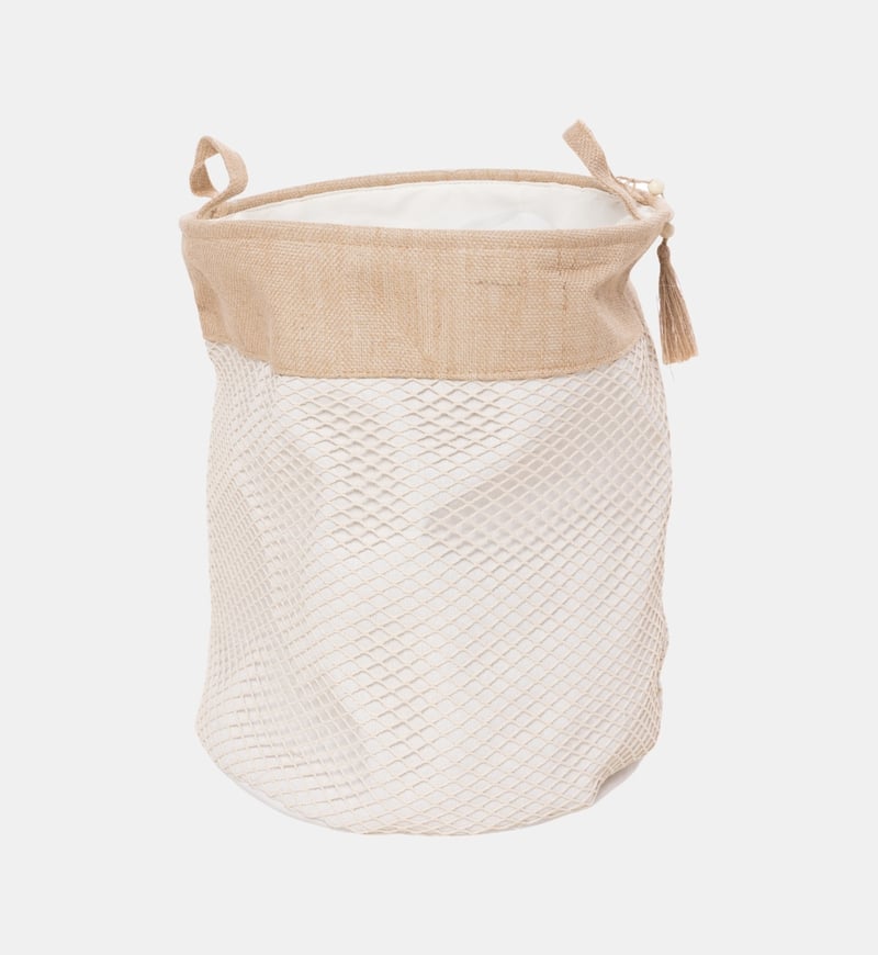 Canvas Jute Round Storage Basket