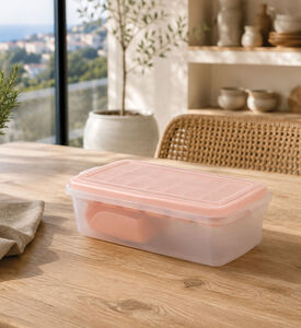 Excellent Houseware Plastic Spoon Lidded Ice Cube Maker, Pink, Packshot View
