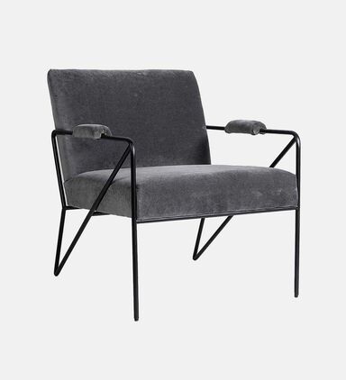 Oppy Iron Velvet Arm Chair