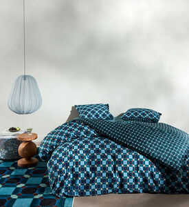 Essenza Teades Cotton Satin Duvet Cover, Blue, 200x220-cm, Packshot View