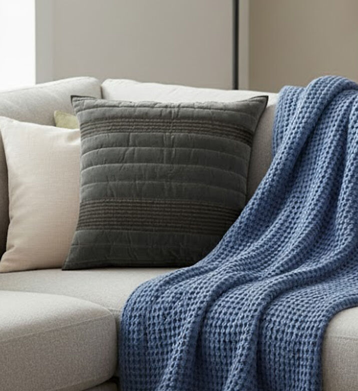 Home Deco and More Aghata Fabric Square Cushion, Packshot View