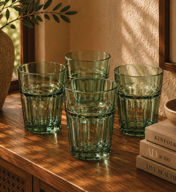 Home Deco and More Double Injection Clear Arc Tumbler, Green, Packshot View