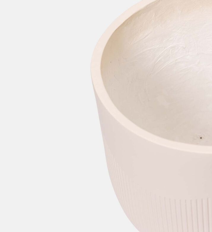 Fiber Clay Half Ribbed Planter