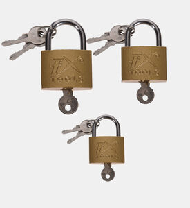 Metal Padlock 3-piece Set