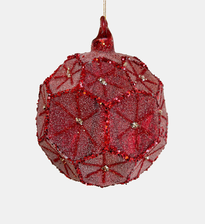 Glitter Sugared Glass Comb Bauble