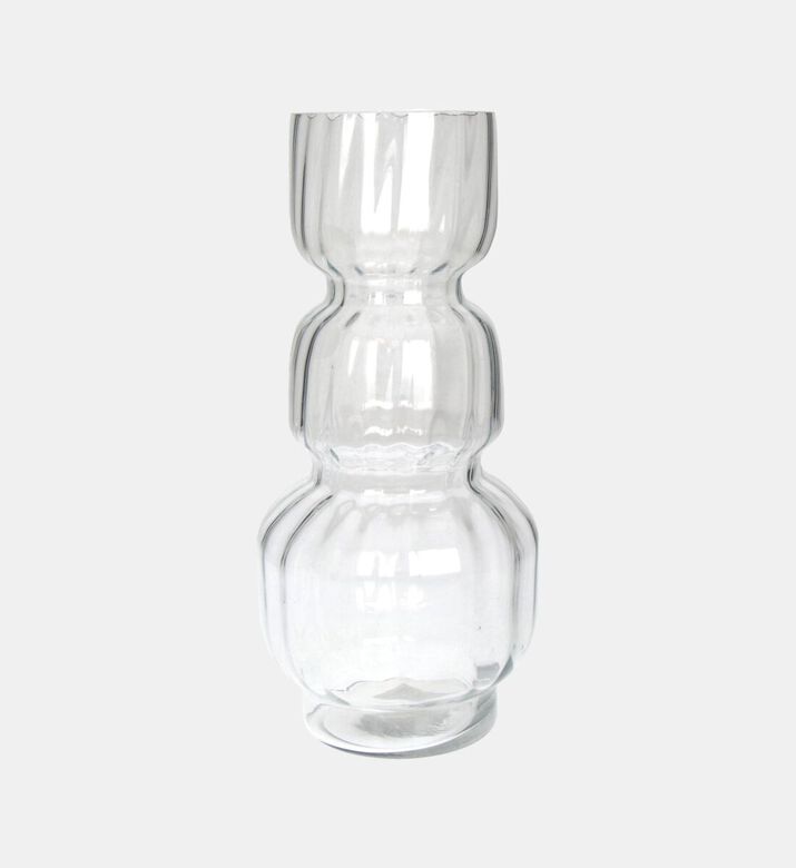 Kersten Three-layer Clear Glass Vase, Transparent, 14x14x31-cm, Packshot View
