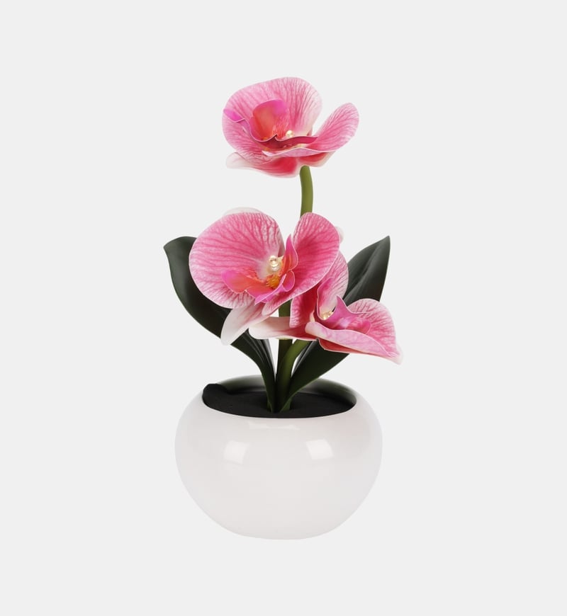 Ceramic Pot Artificial Led Orchid