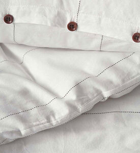 Marco Polo Simla Cotton Linen Bed Set, White, 140x220-cm, Packshot View