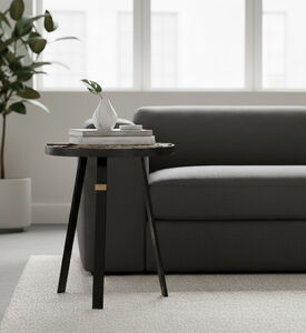 Home Deco and More Fortuna Carved Wood Top Side Table, Packshot View