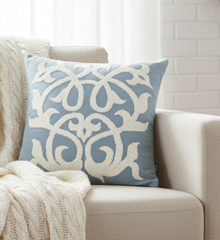 Home Deco and More Sancai Cotton Square Filled And Vaccumed Cushion, Packshot View