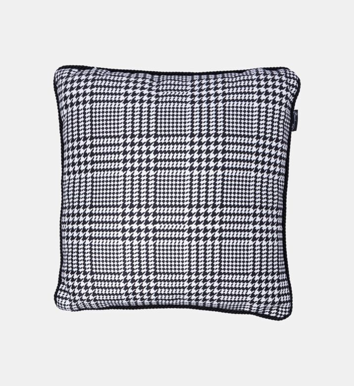 Baci Milano Optical Houndstooth Print Pillow, Black, 45x45-cm, Packshot View