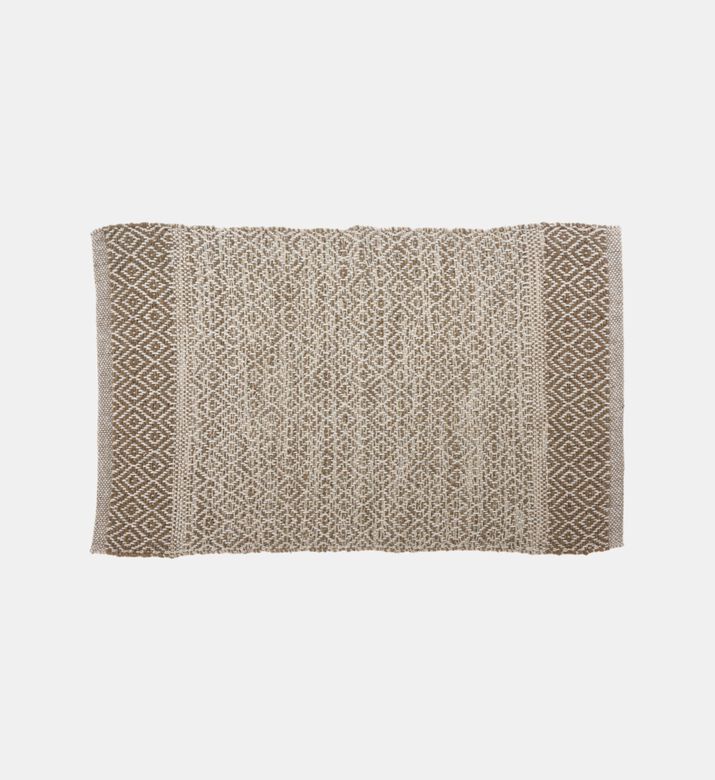 Woven Recycled Cotton Plush Striped Rug