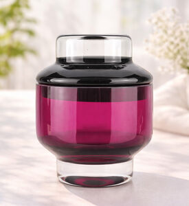 Baci Milano Vesti La Tavola Glass Centerpiece, Fuchsia, Packshot View