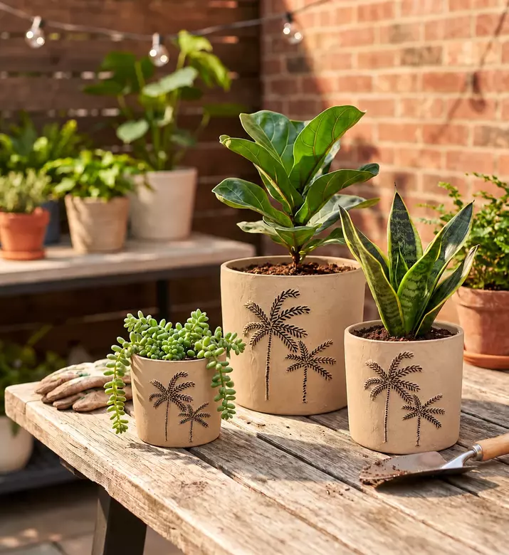Home Deco and More Pottery 3-piece Pot Set, Packshot View