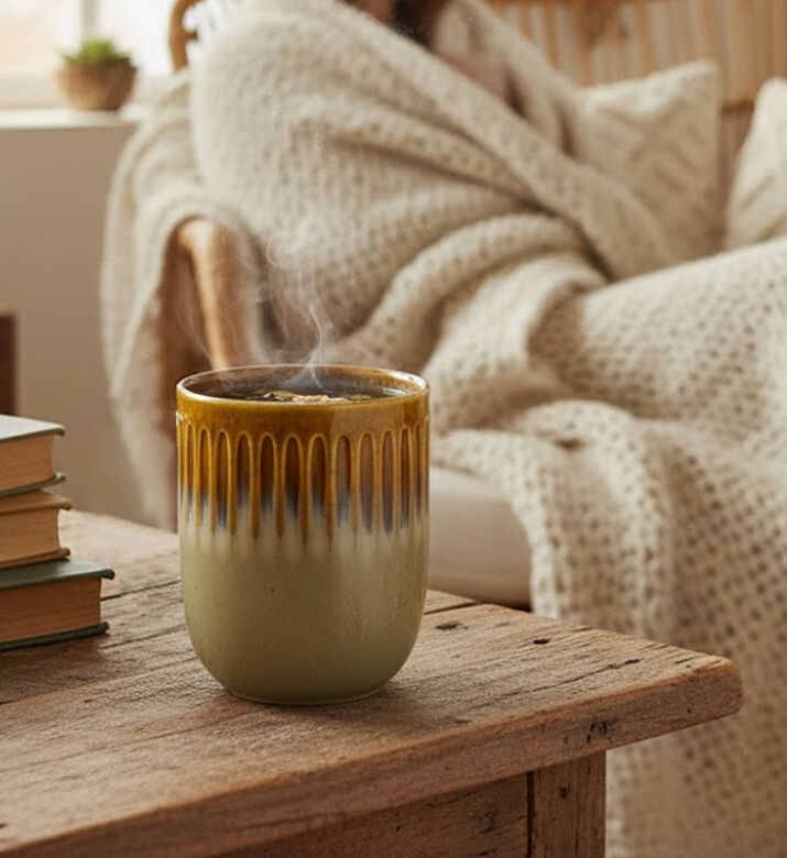 Home Deco and More Ceramic Glaze Layers Mug, Brown, Packshot View