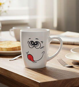 Home Deco and More Stoneware Wink Smiling Face Mug, Packshot View