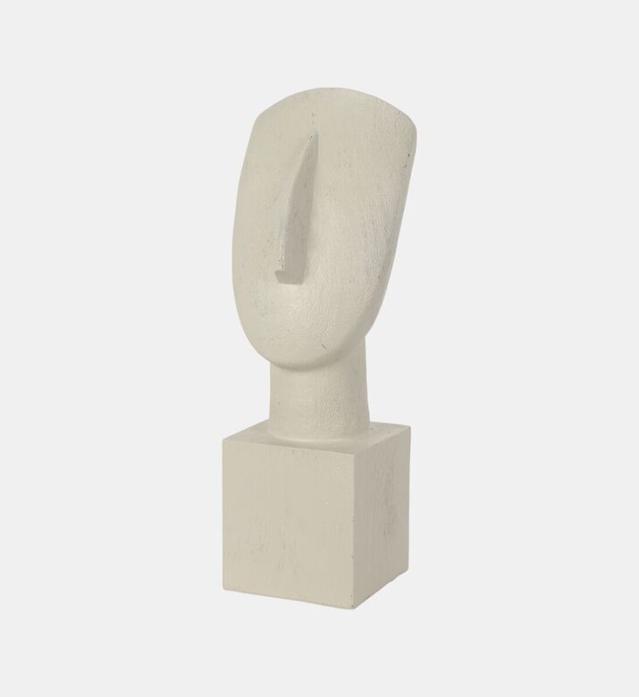 Home Deco and More Abstract Face Statue, Beige, Packshot View
