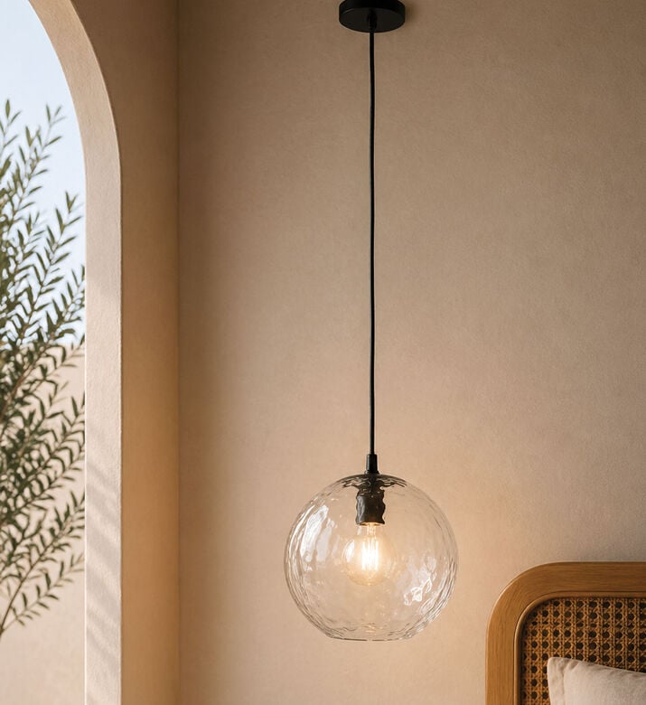 Home Deco and More Recycled Glass Globe Pendant Lamp, Packshot View