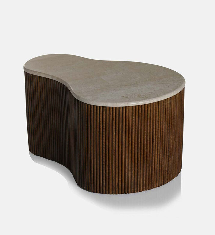 Home Deco and More Mari Travertine Top Coffee Table, Packshot View
