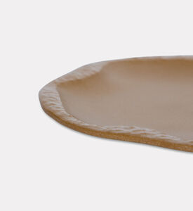 Home Deco and More Signature Ceramic Large Plate Set Of 4, Brown, L, Packshot View