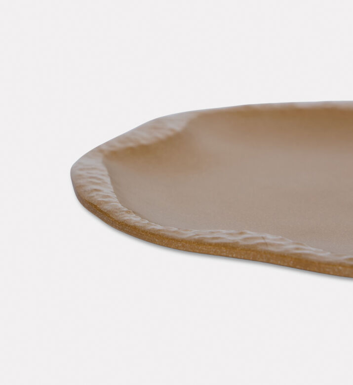 Home Deco and More Signature Ceramic Large Plate Set Of 4, Brown, L, Packshot View