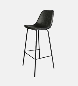Home Deco and More Synthetic Leather Mappo Bar Chair, Dark-grey, 44x47x104-cm, Packshot View