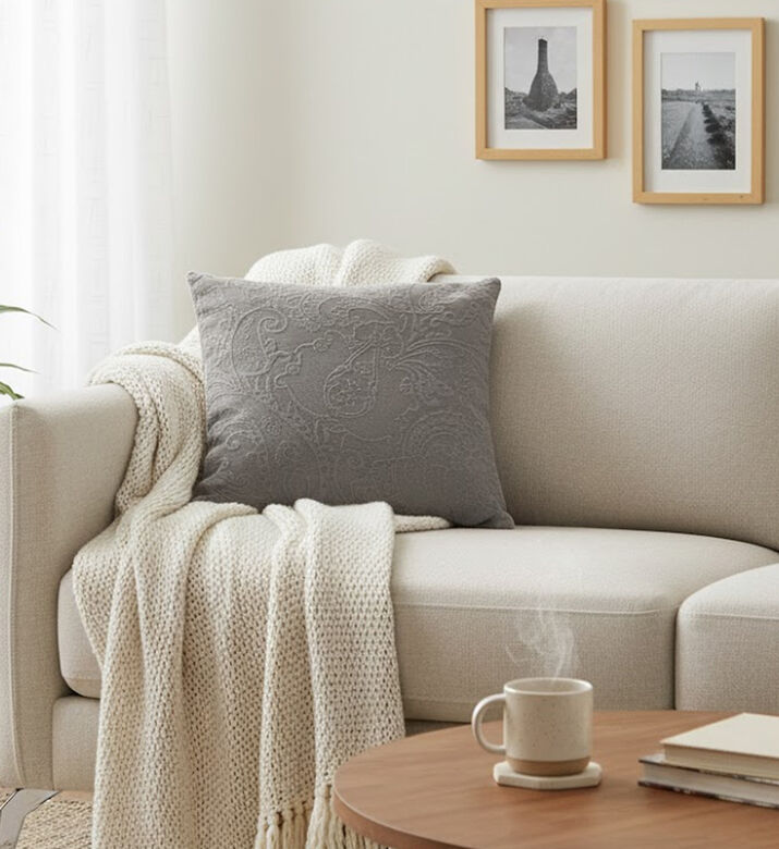 Home Deco and More Cotton Square Decorative Cushion, Packshot View