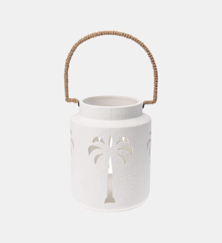 Palm Tree Design Bamboo Handle Lantern
