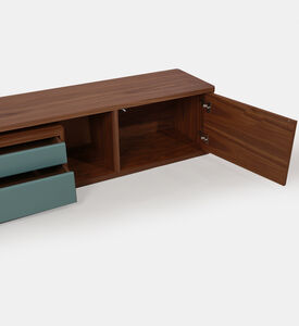 Home Deco and More Walnut Veneer Mountain Grain Tv Unit, Natural, 300x40x40-cm, Packshot View