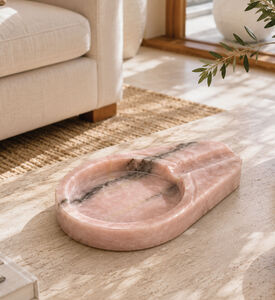 Marble and Beyond Single-rest Personal Ceramic Ashtray, White, Packshot View