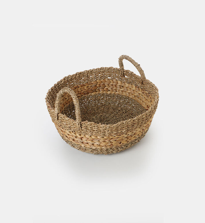 Home and Styling Seagrass Handled Baskets, Brown, 20-cm, Packshot View