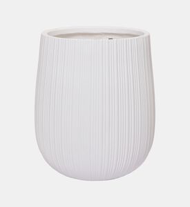 Fiber Clay Ribbed Planter