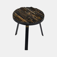 Fortuna Carved Wood Top Side Table