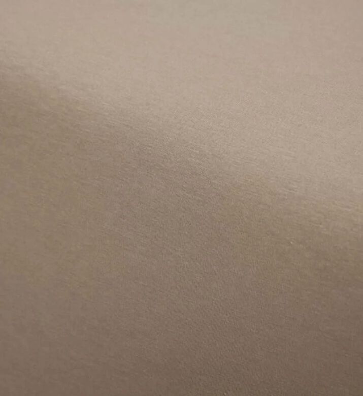 Home Deco and More Cotton Satin Bed Fitted Sheet, Taupe, 160x200-cm, Packshot View