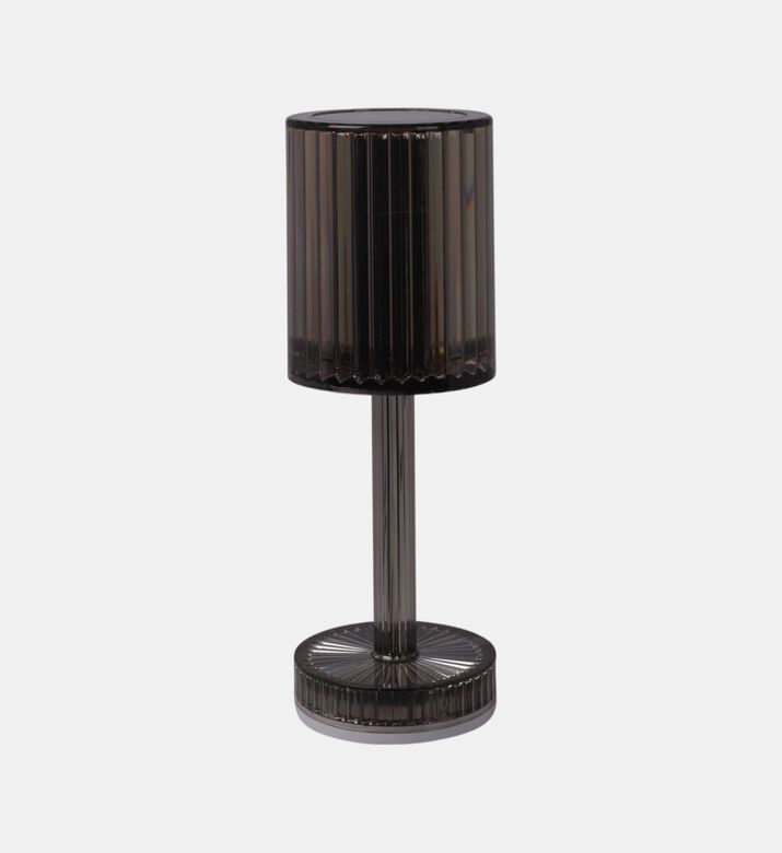 Home Deco and More Ribbed Cylindrical Table Lamp, Brown, Packshot View