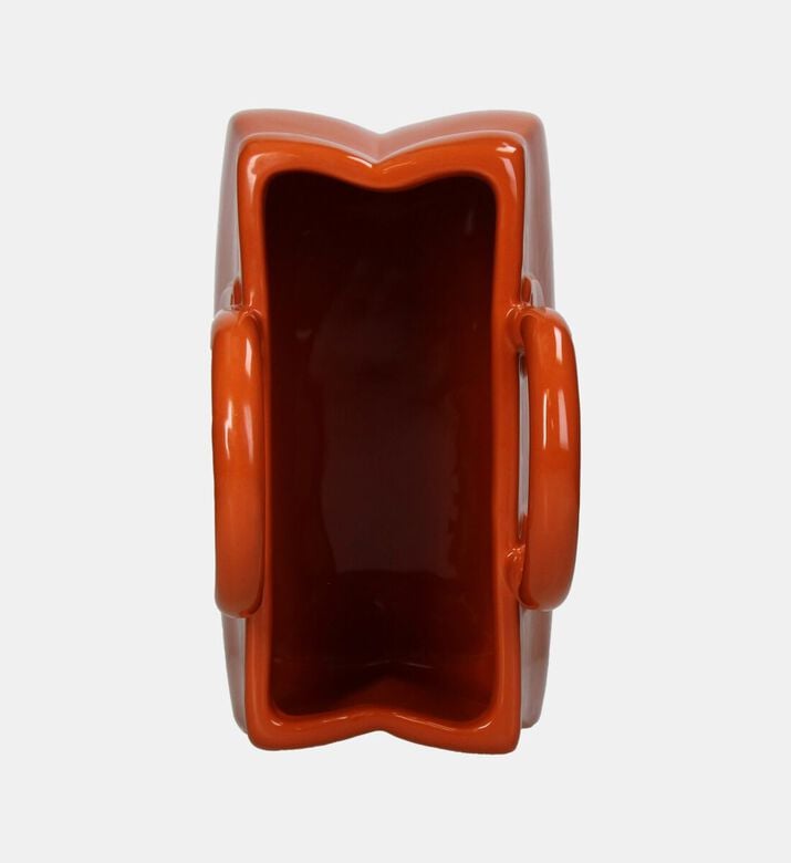 Kersten Shopping Bag Fine Earthenware Vase, Orange, Packshot View
