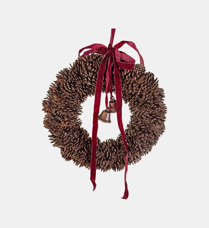 Velvet Ribbons Bells Cone Wreath