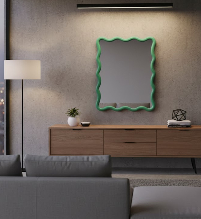 Waved Frame Wall Mirror