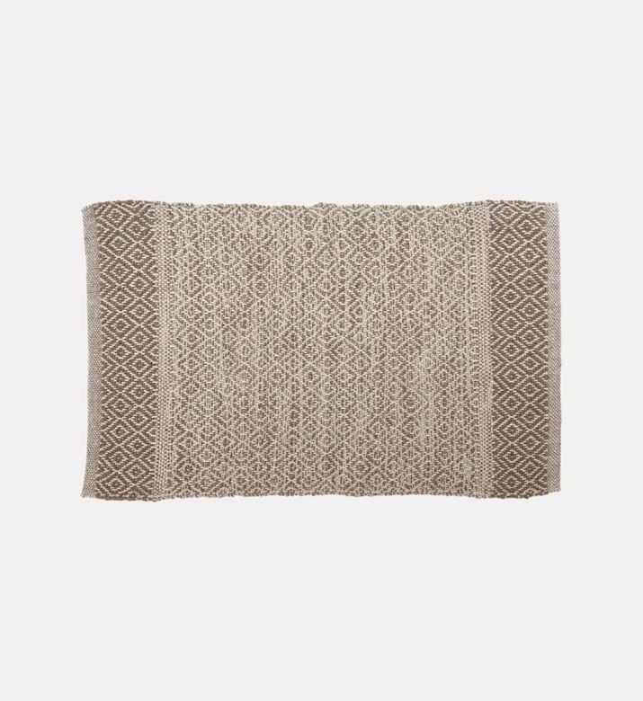 Home Deco and More Woven Recycled Cotton Plush Striped Rug, Packshot View