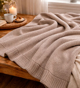 Cannon Knitted Cotton Lounge Throw Blanket, Packshot View