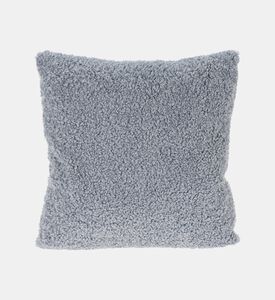 Home and Styling Teddy Fleece Front Cushion, Blue, Packshot View