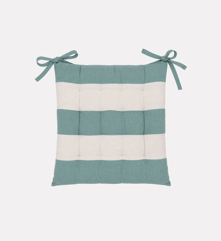 Home Deco and More Tie Fastening Striped Chair Pad, Packshot View