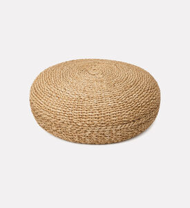 Home Deco and More Round Woven Natural Pouf, Packshot View