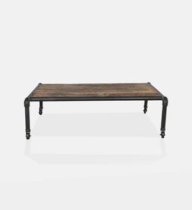 Home Deco and More Recycled Wood Iron Coffee Table, Packshot View
