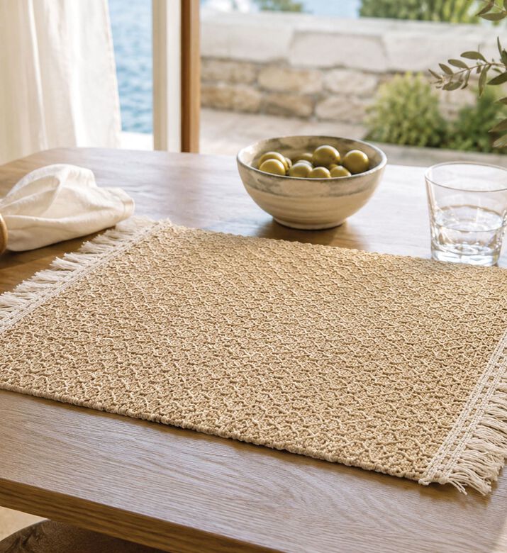 Home and Styling Cotton Braided Rectangular Placemat, Packshot View