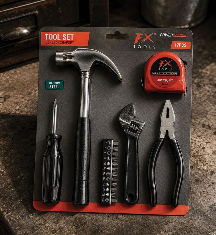 Home Deco and More Carbon Steel Toolkit 17-piece Set, Packshot View