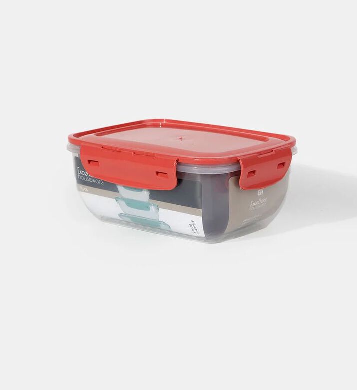 Plastic Lid 3-piece Storage Box Set