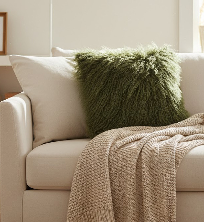 Elvine Tibetan Lamb Vaccumed Cushion