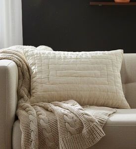 Home Deco and More Linen Stitched Design Throw Pillow, Packshot View